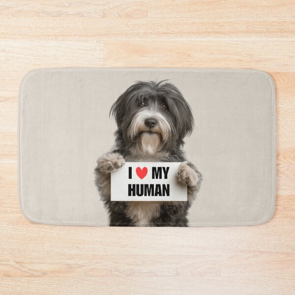 Item preview, Cute Tibetan Terrier dog with Signboard I love my Human  designed and sold by LazyOwlStore.