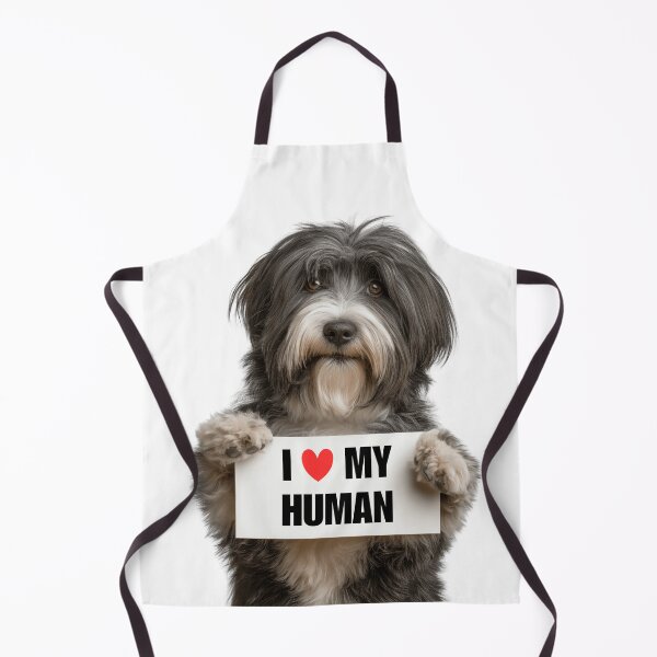 Item preview, Cute Tibetan Terrier dog with Signboard I love my Human designed and sold by LazyOwlStore.