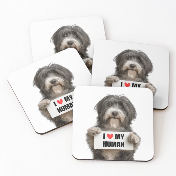 Item preview, Cute Tibetan Terrier dog with Signboard I love my Human  designed and sold by LazyOwlStore.