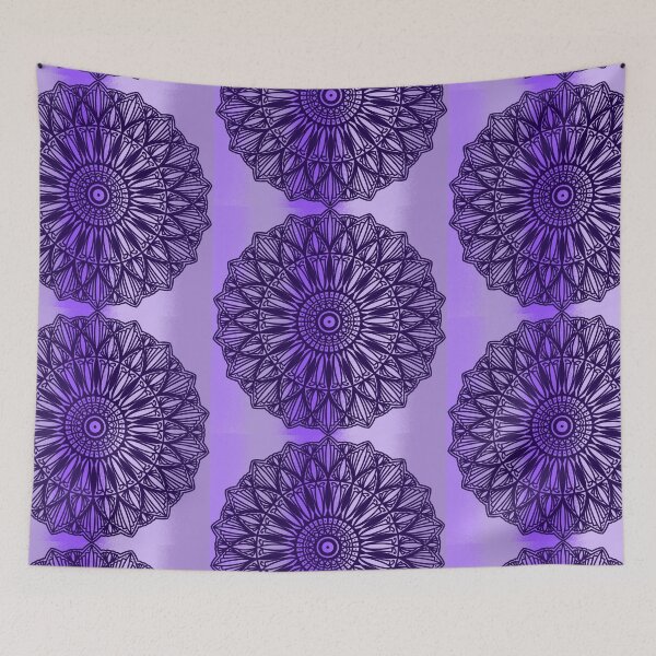 Item preview, Violet purple watercolor spiritual Bohemian Mandala Art Intricate Pattern Flower Spiritual Abstract Decorative Design designed and sold by DivineMandala.