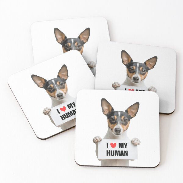 Item preview, Cute Toy Fox Terrier dog with Signboard I love my Human  designed and sold by LazyOwlStore.