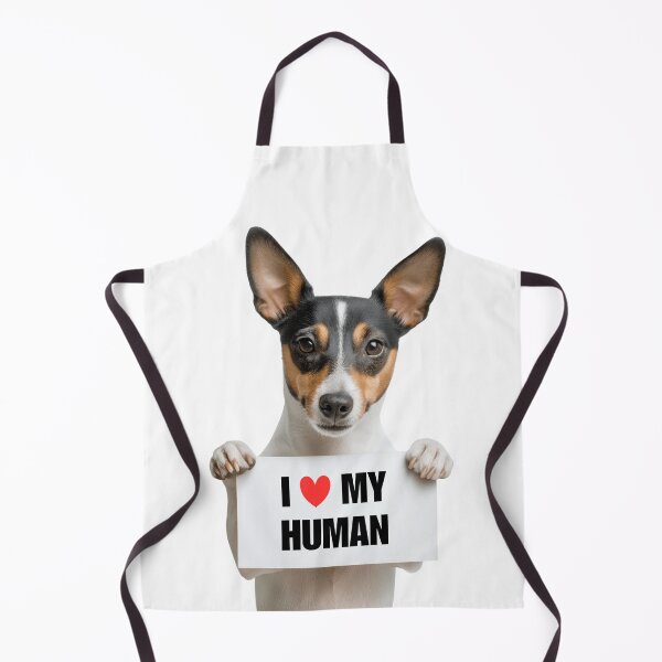 Item preview, Cute Toy Fox Terrier dog with Signboard I love my Human designed and sold by LazyOwlStore.