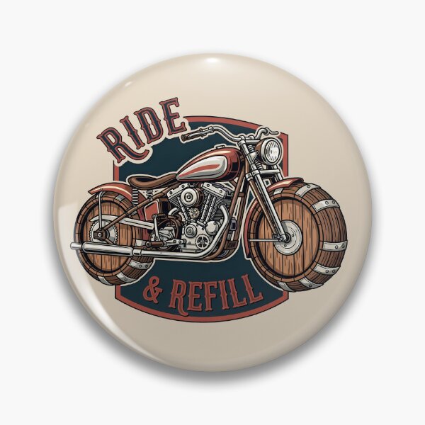 Item preview, Ride and Refill Funny Motorcycle Biker and Beer Pun Design designed and sold by Imaginationbeyond.