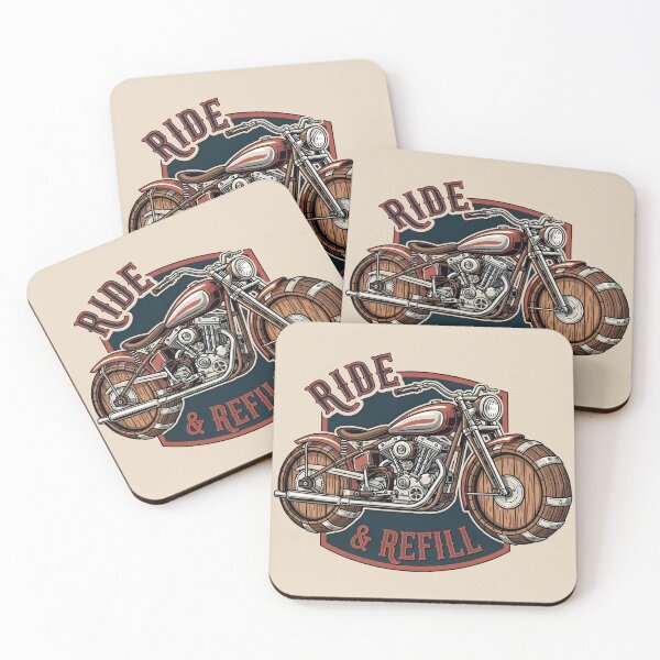 Item preview, Ride and Refill Funny Motorcycle Biker and Beer Pun Design designed and sold by Imaginationbeyond.