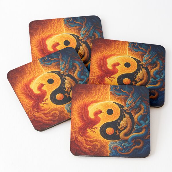 Item preview, Yin Yang Phoenix and Dragon designed and sold by Kaleidoscope Print.