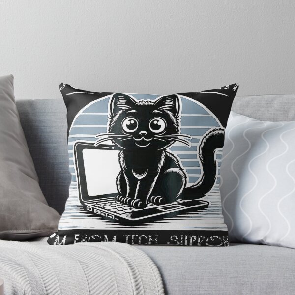 Item preview, Cat-Don'T-Worry-I'M-From-Technical-Support-Sysadmin-Funny designed and sold by elleryngvodde.