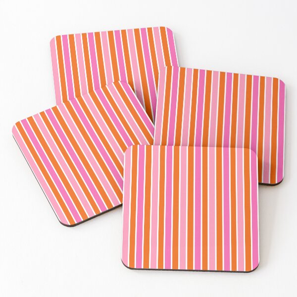 Item preview, Orange, Pink and Thin White Stripes Pinstripes designed and sold by OneThreeSix.