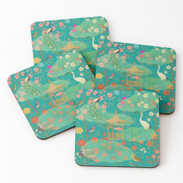 Item preview, Chinoiserie Garden of Blossoms — Enchanted Pagoda and Celestial Birds designed and sold by Sugar Wisdom .