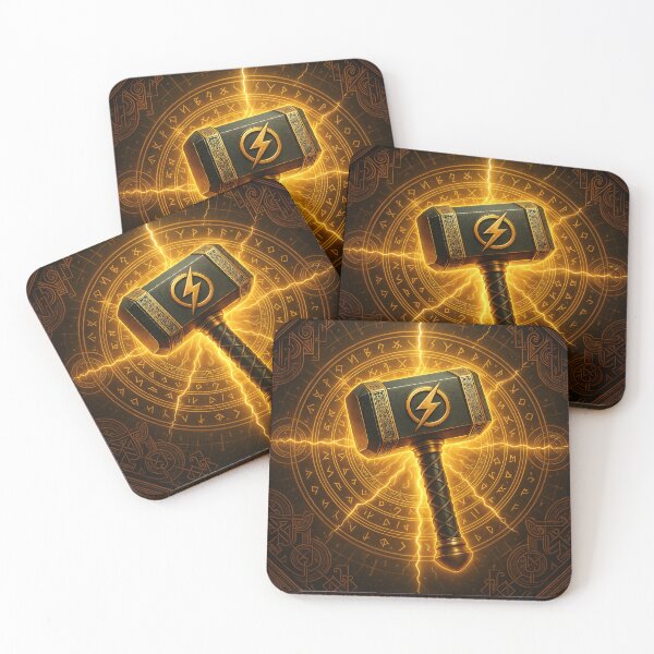 Item preview, Lightning Rune Hammer designed and sold by Kaleidoscope Print.