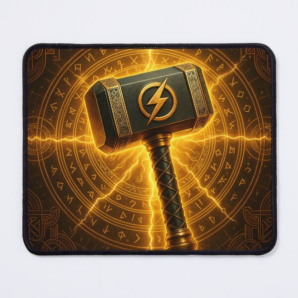 Item preview, Lightning Rune Hammer designed and sold by Kaleidoscope Print.