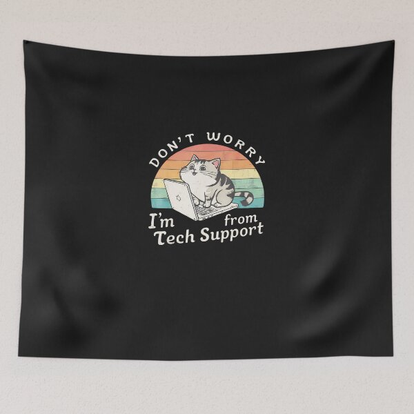 Item preview, Cat-Don'T-Worry-I'M-From-Tech-Support-Vintage-Cat-(3) designed and sold by houfwopa.