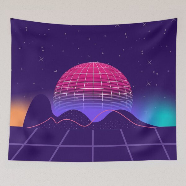 Item preview, Vaporwave Aesthetic - Retro 80s 90s Sunset Grid , Trippy Nostalgic Art designed and sold by Amalzaki.