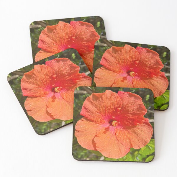 Item preview, Orange Hibiscus Flower with Dew Drops designed and sold by Be Captured by Brittany Emma.