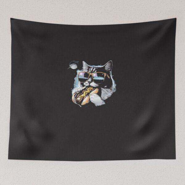 Item preview, Cat-Eating-Funny-Hot-Dog-In-Space-Kit-Ty-Gal-Axy-Mens-Womens-(1) designed and sold by carleoiabl.