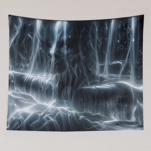 Item preview, Copy of Veins of Light – Abstract Cyber Silhouette (Tapestry & Bedding Art) designed and sold by PurpleRoseReina.