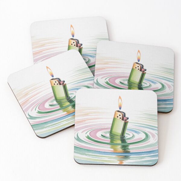 Item preview, Watercolor Burning Lighter in the water designed and sold by ArtQueen777.