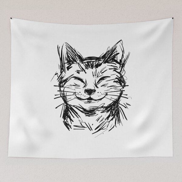 Item preview, Whimsical Cat Line Art Sketch designed and sold by lando218.