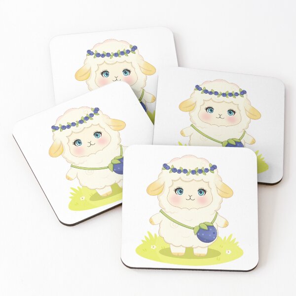 Item preview, Kawaii Sheep with Blueberry Handbag – Cute T-Shirt, Sticker & Baby Clothes designed and sold by Iqrapixels.