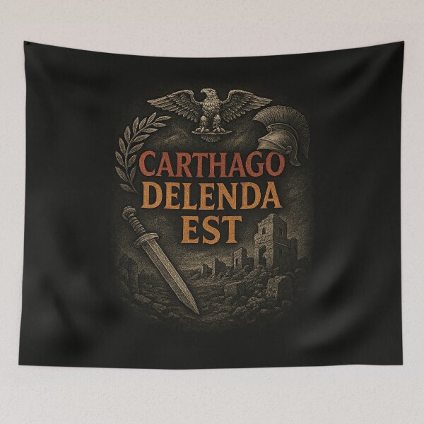 Item preview, Carthago Delenda Est Ancient Roman Quote Design designed and sold by Retr0Tshirts.