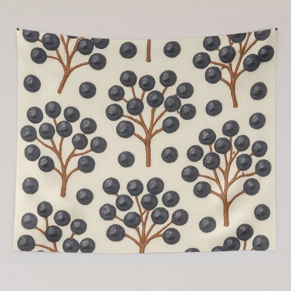 Item preview, Healthy elderberry watercolor pattern textured paper designed and sold by cutsypatterns.