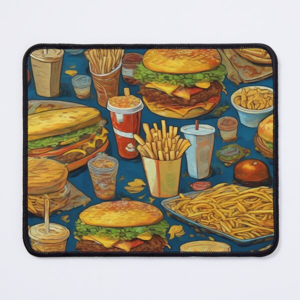 Item preview, "Cheerful Fast Food Feast: Vibrant and Colorful" designed and sold by Artisticanvas.