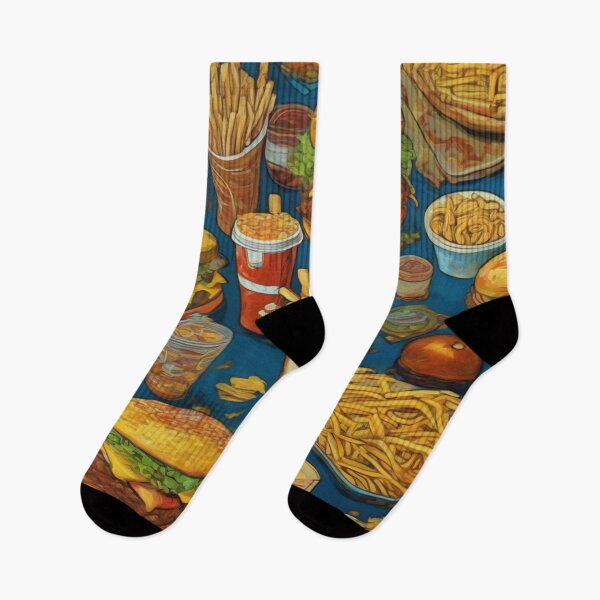 Item preview, "Cheerful Fast Food Feast: Vibrant and Colorful" designed and sold by Artisticanvas.