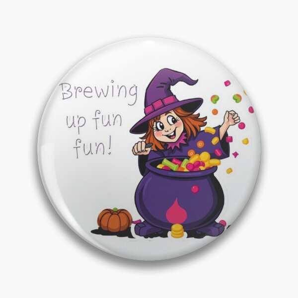 Item preview, Funny Halloween Witch Brewing Candy – Cute Cartoon Halloween Illustration designed and sold by PixelVibe782.