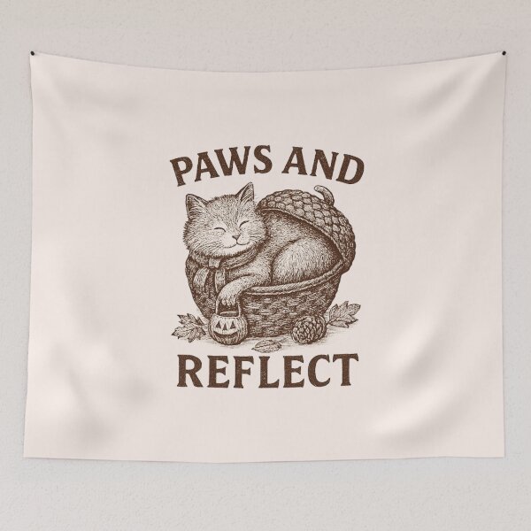 Item preview, funny vintage cute cat fall (paws and reflect) designed and sold by halazidan.