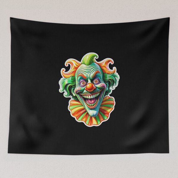 Item preview, Crazy Clown, Halloween Themed Print, Colored Graphics designed and sold by artdragongift 15.
