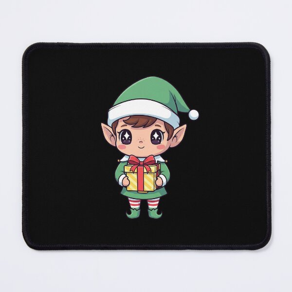 Item preview, Cute Kawaii Christmas Elf with Gift designed and sold by istoriadesign.