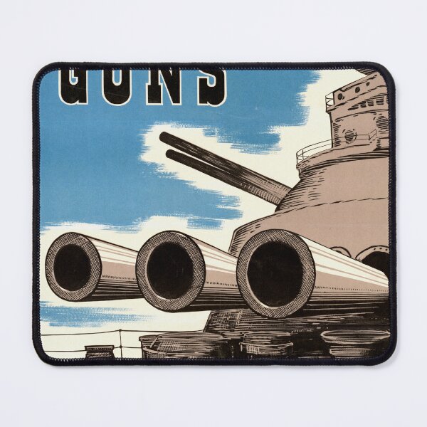 Item preview, Vintage WWII Propaganda Poster | Naval Power & Industrial Strength | Big Guns & Sulphuric Acid | Military Art Print designed and sold by artofuniverse.