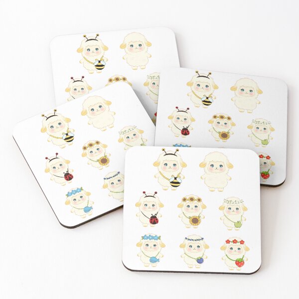 Item preview, Kawaii Sheep with Handbags Sticker Sheet – Cute Strawberry, Blueberry, Sunflower, Ladybird, Bee, Whale & Apple designed and sold by Iqrapixels.