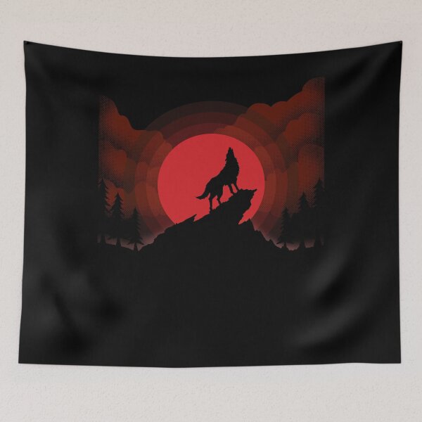 Item preview, Blood Moon Wolf Howling at The Total Lunar Eclipse designed and sold by javaneka.
