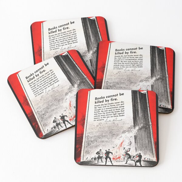 Item preview, WWII Propaganda Poster | Books Are Weapons | Franklin D. Roosevelt Quote | Anti-Fascist Art & Intellectual Freedom designed and sold by artofuniverse.