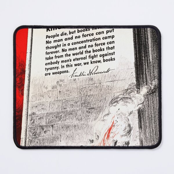 Item preview, WWII Propaganda Poster | Books Are Weapons | Franklin D. Roosevelt Quote | Anti-Fascist Art & Intellectual Freedom designed and sold by artofuniverse.