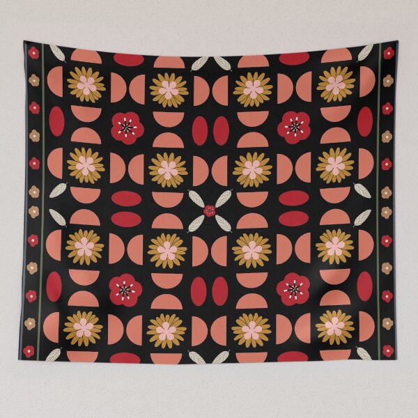Item preview, Warm Red & Cream Geometric Pattern – Seamless Autumn Winter Design designed and sold by Clara Fruggeri.