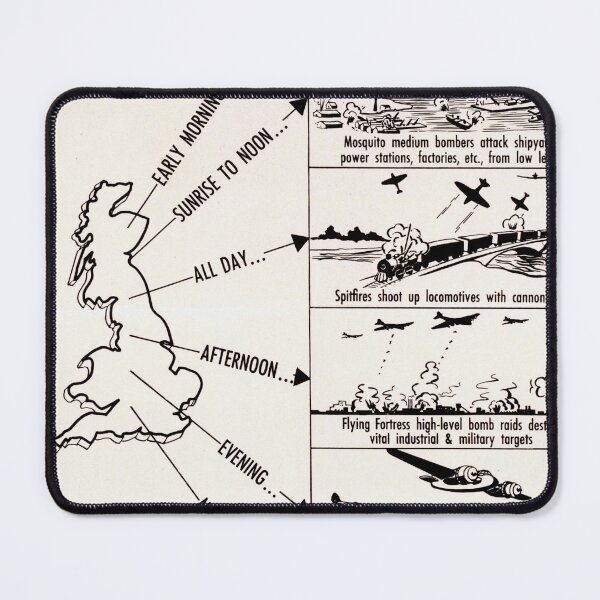 Item preview, WWII British Propaganda Poster | Round-the-Clock Bombing Strategy | Allied Air Power | Historical Aviation Art Print designed and sold by artofuniverse.