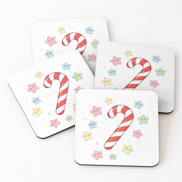 Item preview, Cute Kawaii Christmas Candy Cane and Stars designed and sold by istoriadesign.