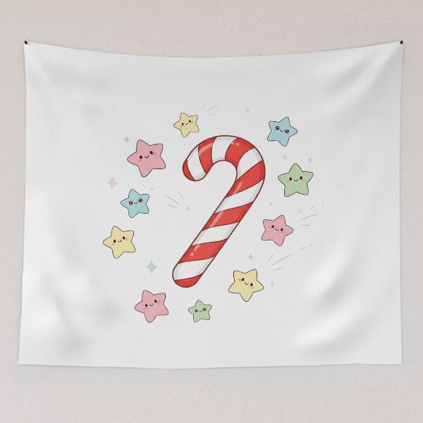Item preview, Cute Kawaii Christmas Candy Cane and Stars designed and sold by istoriadesign.