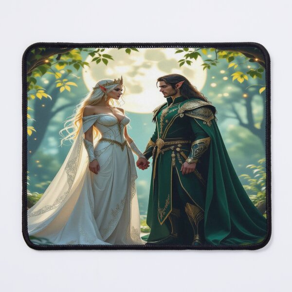 Item preview, Moonlit Elegance – Two elfin souls in cinematic grace between forest light and royal silence designed and sold by FotoworldEdel.