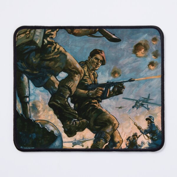 Item preview, Vintage WWII British Propaganda Poster | Support Airborne Army | Paratroopers in Action | Back Them Up | Military Art Print designed and sold by artofuniverse.