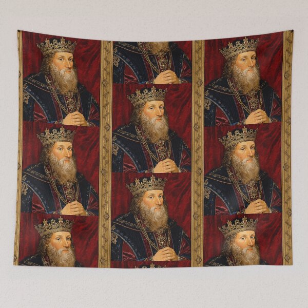 Item preview, Medieval portrait of old King Alfred the Great of England designed and sold by Vintage Designs +.