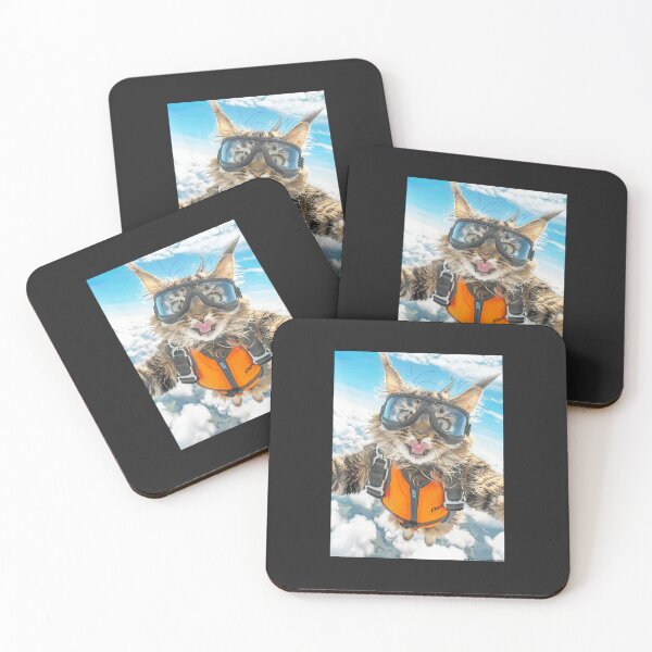 Item preview, Cat-Funny-Sky-Diving-Parachuting-Men-Women-Kids designed and sold by nadelqljoe.