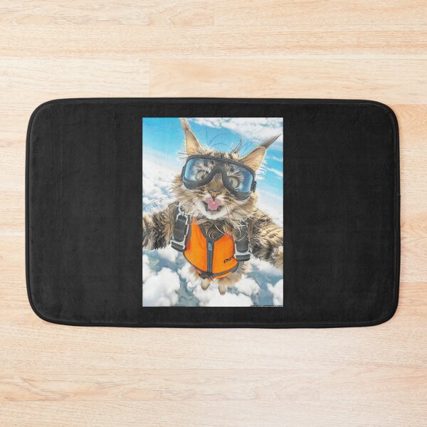 Item preview, Cat-Funny-Sky-Diving-Parachuting-Men-Women-Kids designed and sold by nadelqljoe.