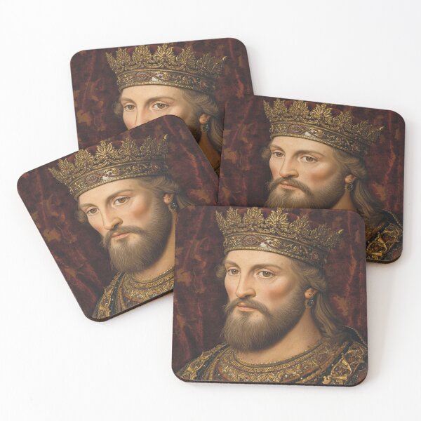 Item preview,  Medieval portrait old King Cnut of England designed and sold by Vintage Designs +.