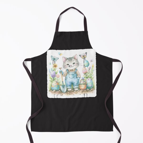 Item preview, Cat-Gardener-In-Overalls-Planting-Holiday-Egg-Flower-Bed designed and sold by broxohnase.