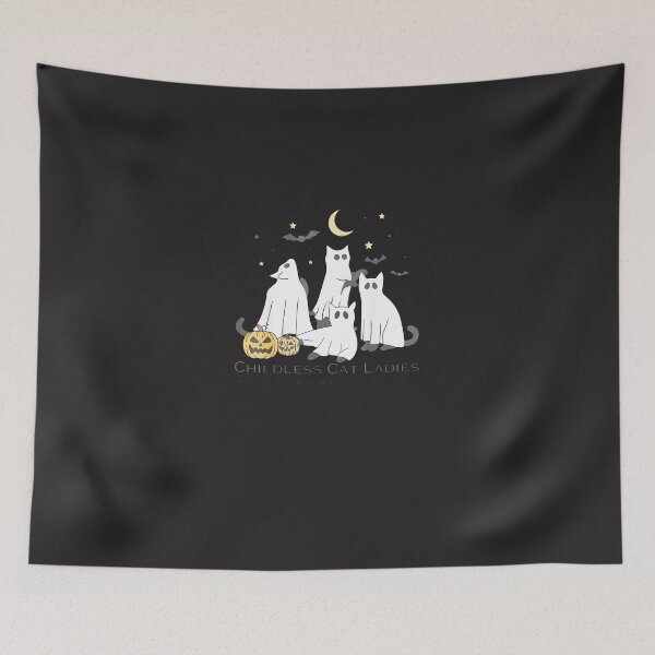 Item preview, Cat-Ghost-Halloween-Childless-Cat-Lady-Voting-Kamala-2024 designed and sold by broxohnase.