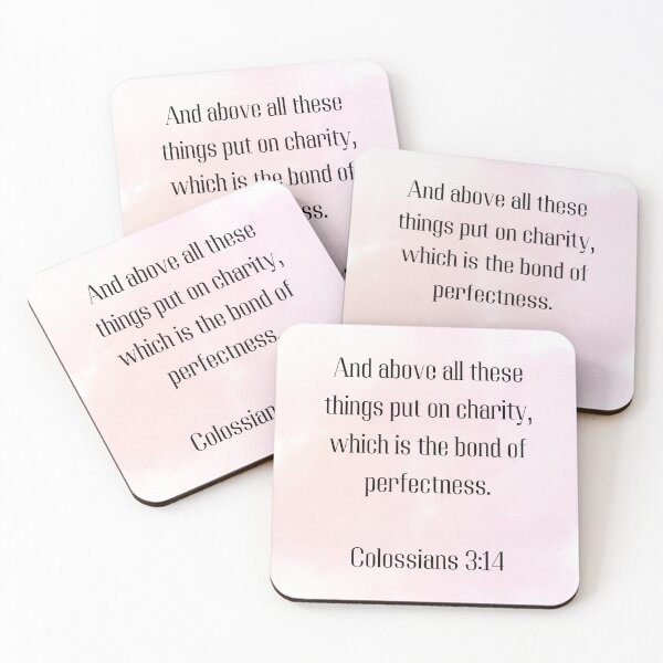 Item preview, Colossians 3:14 Bible Verse – Put on Charity, the Bond of Perfectness Scripture Art designed and sold by BibleLines.