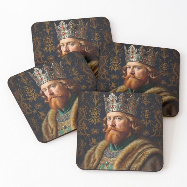 Item preview, Ornate portrait of the Viking King of England King Cnut designed and sold by Vintage Designs +.