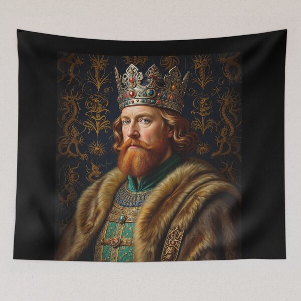 Item preview, Ornate portrait of the Viking King of England King Cnut designed and sold by Vintage Designs +.